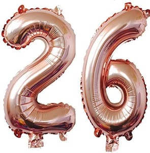 26th Happy Birthday Decoration, For Girls , Pink Colour With 26 Number Foil Balloons, Decoration Service At Your Door-Step
