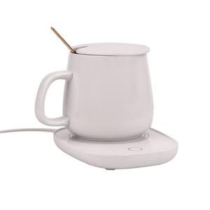 380ml White Ceramic cup Set with Warmer suitable for gifting during the festive season.