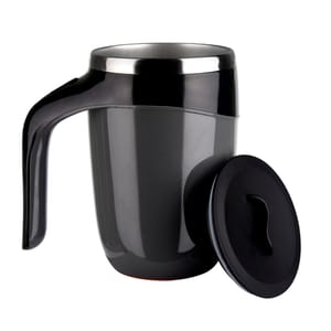 400ml Black Double-walled Vacuum Thermal Suction Bottom Coffee Mug Ideal for hot coffee, tea soup or ice-chilled cocktails