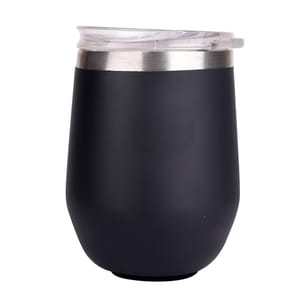 300ml Black Matte Finished double-walled Stainless Steel Mug With Lid Ideal for a wide range of drinks such as hot Coffee, mulled wine, and fun cocktails