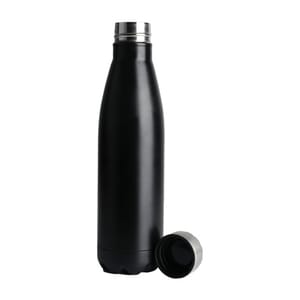 500ml Double Wall Black Matte-finished Stainless Steel Bottle Single Layer Rugged Water Cup For Camping Sports Gym