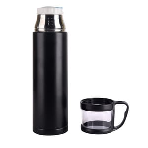 500ml Black Single walled Stainless Steel Vacuum Cup perfect Gift for corporate & customize it with your company's logo through screen printing and laser engraving