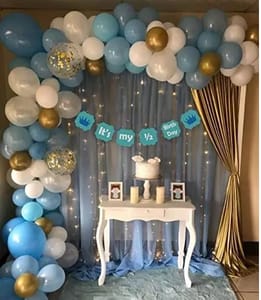 My 1/2 HALF Birthday Decoration service at your door step , For Baby Boy , For Little Prince