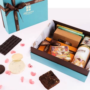 Luxury Box for Corporate collection (12 truffles,8 cookies,2 brownies,A tin of Stuffed Dates and a tin of Almond Rocks)