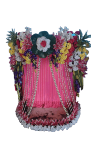 Pink Artificial Flower Decoration For Ganesh Chaturthi , Flower Decoration - Ideas for Ganpati Festival ,Decoration Service At Home