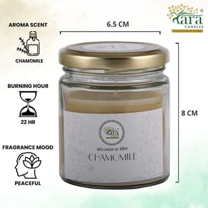 Chamomile Aromatherapy Scented Jar Candle is an ideal present for various festivals such as Valentine's Day,Christmas,Diwali,Thanksgiving & Fregrance For Peaceful & Meditative Mood