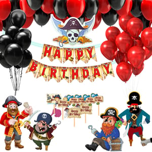 Pirate theme birthday decoration kit pack of 67 pcs , boys birthday party , birthday decoration materials