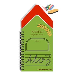 Hut Shape Wooden A to Z Capital Cursive Letters Reusable Chalk Book for Preschool