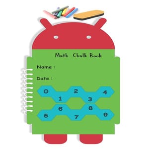 Wooden Reusable Android Math Activity Writing Practice Chalk Book for Kids