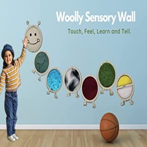 Caterpillar Woolly Sensory Wall for Kids and Toddlers with 7 Different Fabrics and Material - 48 Inch