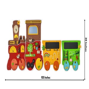 Giant Talking Train with 2 Different Activity Coach Busy Board Activity Wall Panel for Kids