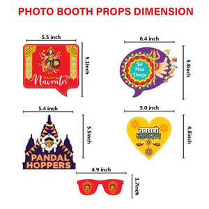 Happy Navratri Banner and Photo Booth Props for Navratri Festival Celebration.