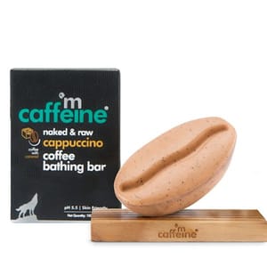 Cappuccino Bathing Bar (100gm) for Skin Polishing and Moisturizing | pH 5.5 Skin Friendly Soap with Coffee, Caramel and Almond Milk | 100% Vegan Daily-Use Bathing Bar