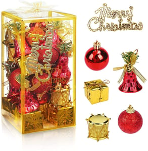 24 pcs Assorted Christmas Ball Ornaments, Christmas Tree Ornaments Christmas Decoration Tree Balls for Christmas Xmas Tree  By cThemeHouseParty
