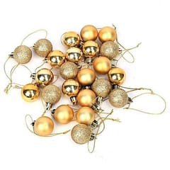 Plastic Christmas Decoration Baubles Ball (3 cm, Gold)  By cThemeHouseParty