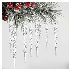 24Pcs Christmas Icicle for Christmas Tree Decorations Clear Acrylic Christmas Tree Ornaments Items Set Suitable for Xmas Home Decor Christmas Hanging Decorations  By cThemeHouseParty