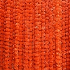 cThemeHouseParty 12 Pcs Artificial Marigold Fluffy Flowers Garlands Orange for Decoration Artificial genda phool Flower line for Decoration Home Decor, Decor,Flower Decoration line
