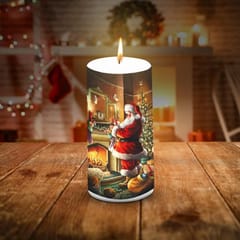 Unscented Santa Aag Wala Candle || 3 * 6 inch Pillar Candle || White Candle || Xmas Candle || Aag wala Santa Candle  By cThemeHouseParty