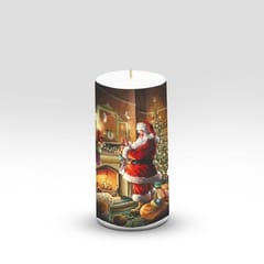 Unscented Santa Aag Wala Candle || 3 * 6 inch Pillar Candle || White Candle || Xmas Candle || Aag wala Santa Candle  By cThemeHouseParty