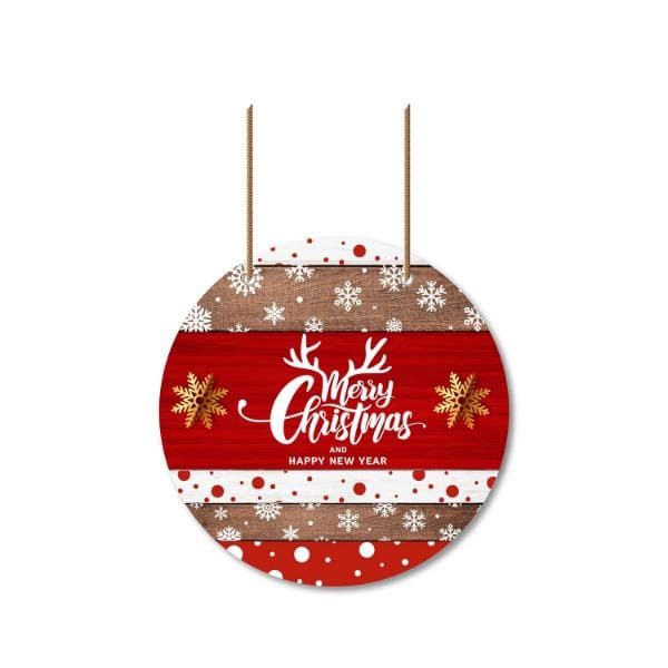 Christmas Home Decoration Items XMS7 Merry Christmas Printed Wooden Door Wall Hanging 9.5 X 9.5 InchesChristmas D�cor Items, X Mas Decorations for Home, Christmas Gifts for Friends  By cThemeHouseParty