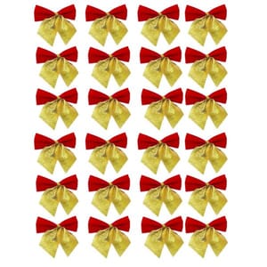 24 Red Golden Tie Bow Christmas Tree Hanging Combo for Christmas Tree Decoration  By cThemeHouseParty