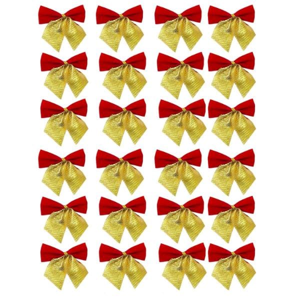 24 Red Golden Tie Bow Christmas Tree Hanging Combo for Christmas Tree Decoration  By cThemeHouseParty