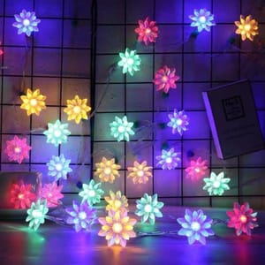 40 LED Lotus String Lights for Home Decoration Diwali Christmas Fairy Lights (6 Meters, Steady Lights, Multicolor)  By cThemeHouseParty