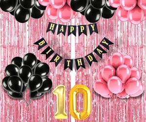 ThemeHouseParty  PINK AND BLK BIRTHDAY DECORATION SERVICES AT YOUR DOOR STEP