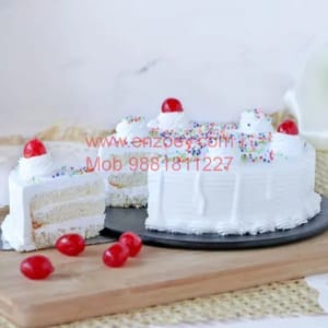 Simply Vanilla  Egg Less Round Shape Cake For Any Occasion,Party & Events Celebration