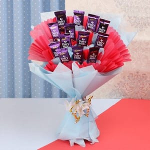 Bouquet Of 10 Dairy Milk Chocolates (13Gms Each) For Mother's Day Gift For Mom