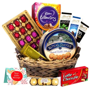 Lindt and Indian Chocolate Hamper with Personalised Card For Mother's Day Gift For Mom