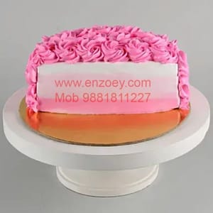 Strawberry Egg Less Cheese half  Round Shape CakeFor Any Occasion,Party & Events Celebration