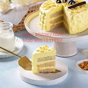 Mango Egg Less Cheese Round Shape CakeFor Any Occasion,Party & Events Celebration