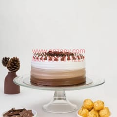 Triple Chocolate Cake Egg Less Round Shape Cake For Any Occasion,Party & Events Celebration