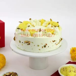 Rasmalai Cake Egg Less Round Shape Cake For Any Occasion,Party & Events Celebration