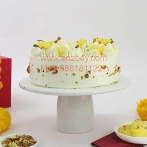 Rasmalai Cake Egg Less Round Shape Cake For Any Occasion,Party & Events Celebration
