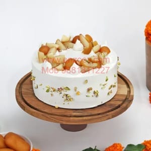 Gulab Jamun Cake Egg Less Round Shape Cake For Any Occasion,Party & Events Celebration