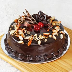 Choco Almond Egg Less Round Shape Cake For Any Occasion,Party & Events Celebration