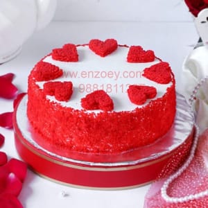 Red Velvat Cake Egg Less Round Shape Cake For Any Occasion,Party & Events Celebration