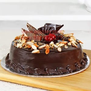 Choco Almond Egg Less Round Shape Cake For Any Occasion,Party & Events Celebration