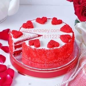 Red Velvat Cake Egg Less Round Shape Cake For Any Occasion,Party & Events Celebration