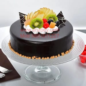 Choco Dry Fruit Cake Egg Less Round Shape Cake For Any Occasion,Party & Events Celebration
