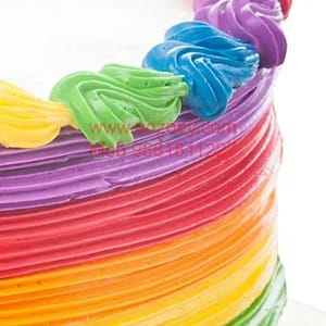 Rainbow Cake Egg Less Round Shape Cake For Any Occasion,Party & Events Celebration