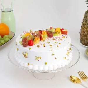 Fruit & Nut Egg Less Round Shape Cake For Any Occasion,Party & Events Celebration