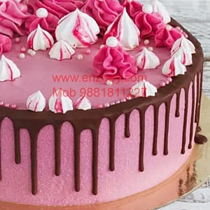 Choco Strawberry Egg Less Round Shape Cake For Any Occasion,Party & Events Celebration