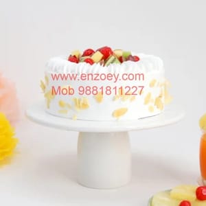 Fresh Fruit Cake Egg Less Round Shape Cake For Any Occasion,Party & Events Celebration