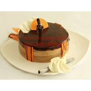 Choco Orange Egg Less Round Shape Cake For Any Occasion,Party & Events Celebration