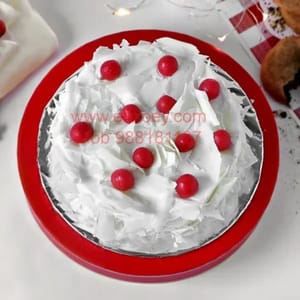 White Forest  Egg Less Round Shape Cake For Any Occasion,Party & Events Celebration