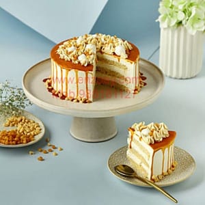 Caramel Crunch Egg Less Round Shape Cake For Any Occasion,Party & Events Celebration