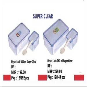 Hyper Lock 600ml Super Clear Lunch Box For School Kids